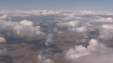 Aerial View of Clouds from Airplane Stock Footage 8307757