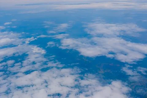 Aerial view of clouds in blue sky Stock Photos