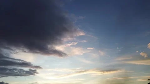 Aerial view Of Clouds In The Evening With Sunset Stock Footage 271117742