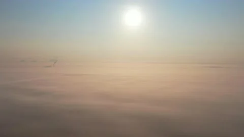 Aerial view of the clouds, flying over the clouds Stock Footage 140452379