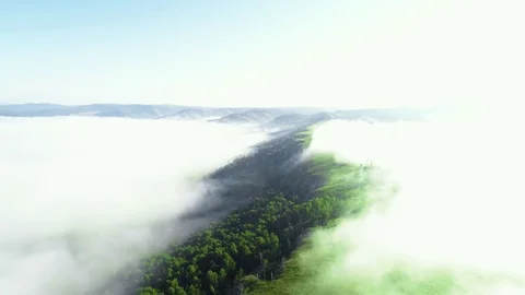 Aerial view of clouds hole Stock Footage