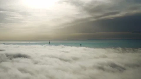 Aerial View on Clouds Munich Bavaria 4K Stock Footage 154600828