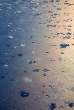 Aerial view of clouds  over ocean, Stock Photos