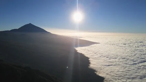 Aerial view of clouds over Puerto de la Cruz, Tenerife Stock Footage 107292969