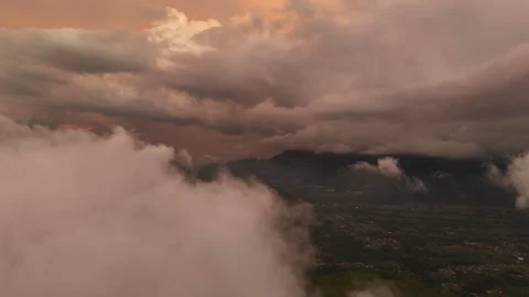 Aerial view of clouds over Sukabumi Regency, Indonesia. Stock Footage 345399064