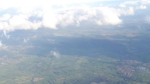 Aerial View of Clouds Over the UK Stock Footage 230913466