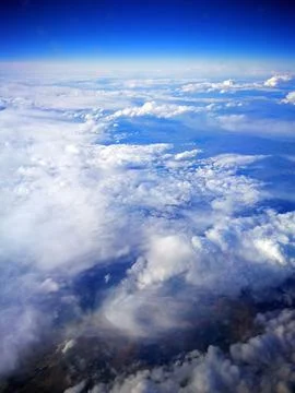 Aerial view clouds from the plane Stock Photos
