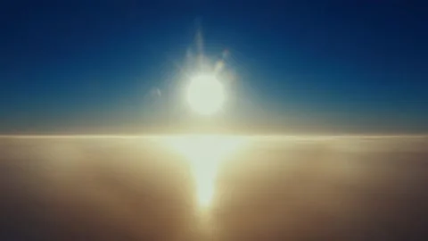 Aerial view up from the clouds to the sky in motion. Stock Footage 225078915