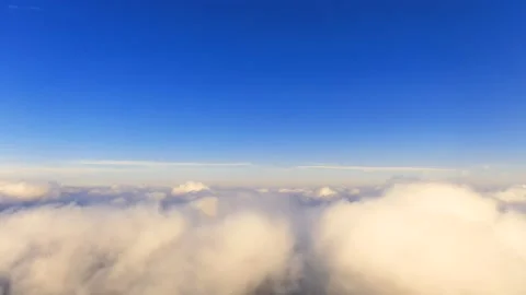 Aerial view up from the clouds to the sky in motion. Stock Footage 225092133