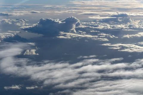 Aerial view of clouds in the sky Stock Photos