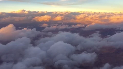 Aerial view of clouds at sunset over Navajo Dam New Mexico USA Video stock 267345637