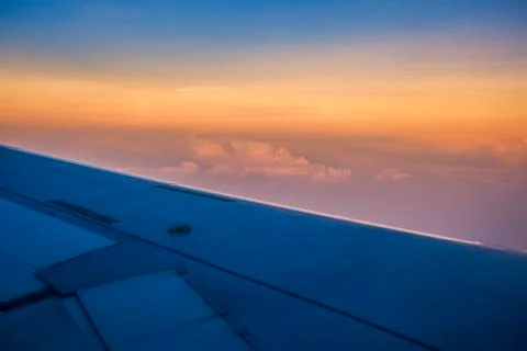Aerial view of clouds at Sunset Stock Photos