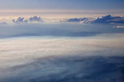 Aerial view of the cloudscape above red sea Stock Photos