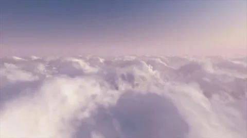 Aerial View of Cloudscape with Soft Sunlight and Sky Video stock 343518004