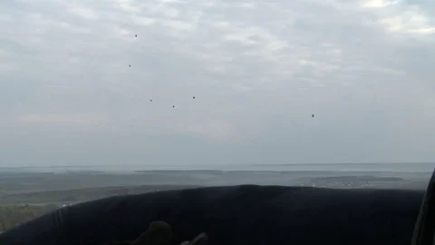 Aerial view to the cloudy sky and city below Video stock 82015466