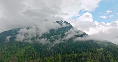 Aerial View of Cloudy Spring Day Over Dolomite Alps in Italy Video stock 283477704