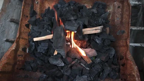 Aerial view of coal fire 스톡 동영상 131664032