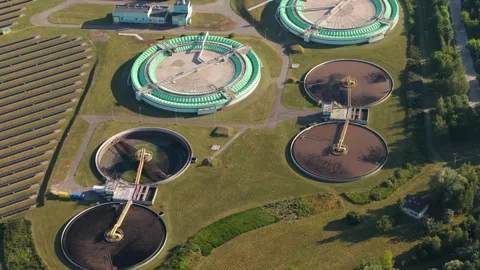 Aerial view of coal fired power plant generating electricity Stock Footage 346093331