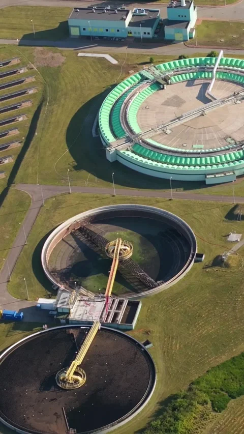 Aerial view of coal fired power plant. Vertical video Stock Footage 346521694