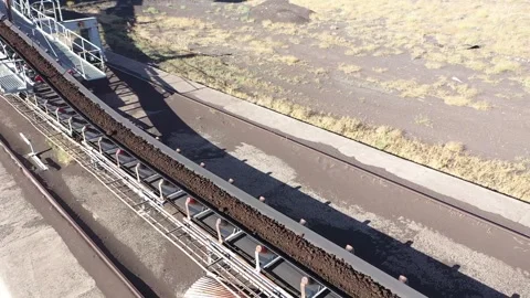 Aerial view of coal mine Stock Footage 294098891