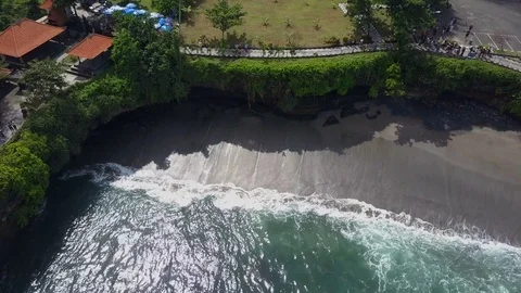 Aerial view on the coast Stock Footage 81261888