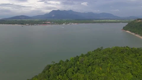 Aerial view of coast Stock Footage 145672452