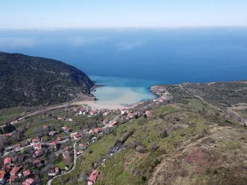 The aerial view of the coast Stock Photos