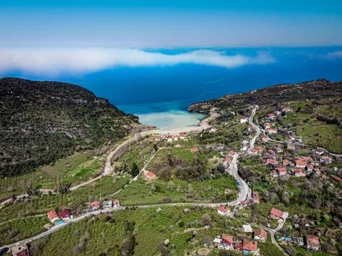 Aerial view of the coast Stock Photos