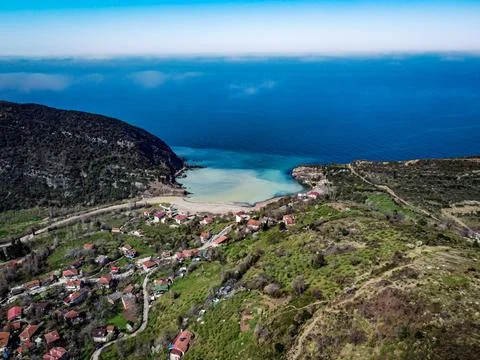 Aerial view of the coast Stock Photos