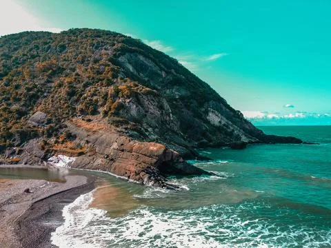 Aerial view of the coast Stock Photos