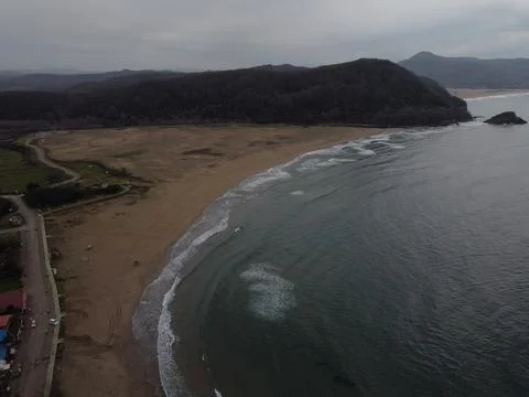 Aerial view of the coast Stock Photos