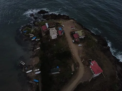 Aerial view of the coast Stock Photos