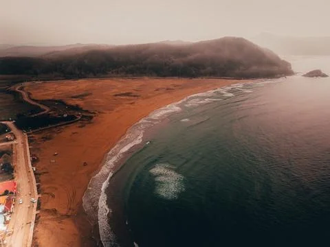 Aerial view of the coast Stock Photos