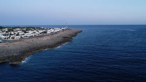 Aerial view of coast town Stock Footage 120945100