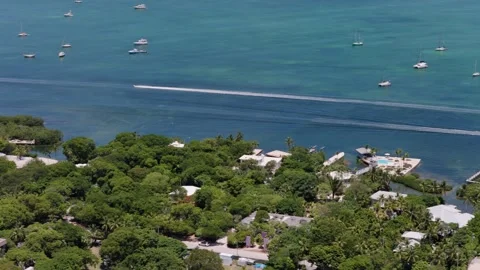 Aerial view of coastal landscape in Islamorada, United States. Stock Footage 340303653
