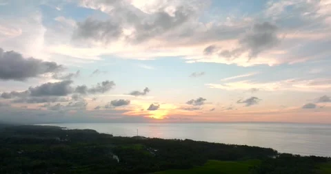 Aerial View of Coastal Landscape with Rolling Waves Stock Footage 311591753