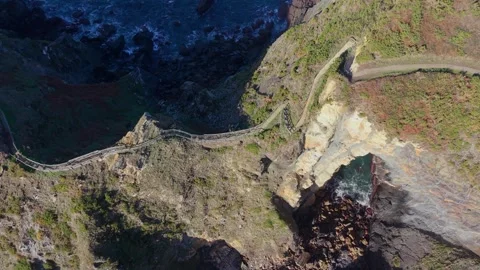 Aerial View Of The Coastal Path Of Punta Socastro Stock Footage 325515286