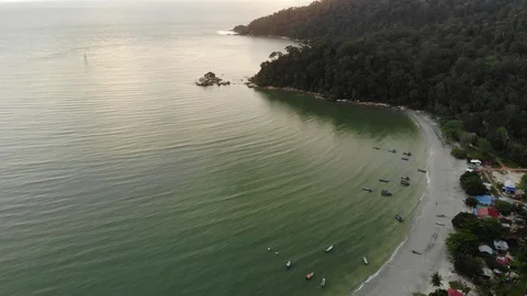 Aerial view of coastline at evening. Stock Footage 103208253