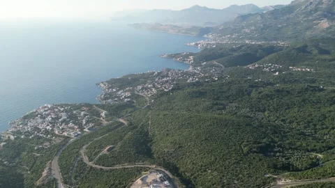 Aerial view of coastline in Montenegro Stock Footage 252153253
