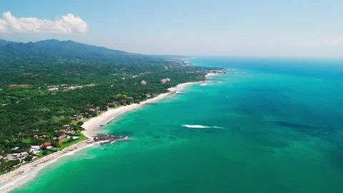 Aerial View of Coastline in Punta Mita, Nayarit. Mexico Video stock 295798589
