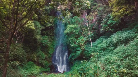 Aerial View of Coban Kaca Waterfall, Malang, Indonesia Stock Footage 342221821