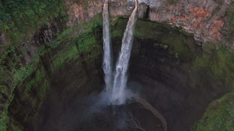 Aerial view of Coban Sitri Waterfall, East Java, Indonesia. Video stock 331860609