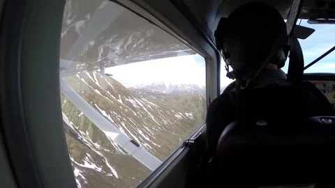 Aerial view from cockpit in small engine airplane Stock Footage 81909659