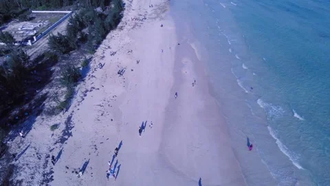 Aerial View of Coconuts Fest 2024 Beach, Pelican Point, Grand Bahama, Bahamas Stock Footage 270967339