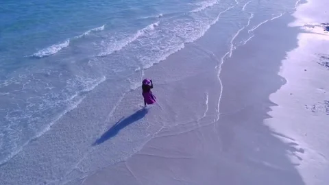 Aerial View of Coconuts Fest 2024 Beach, Pelican Point, Grand Bahama, Bahamas Stock Footage 270967371