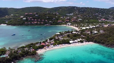Aerial View of Coki Beach, St Thomas, United States Virgin Islands 動画素材 66040956