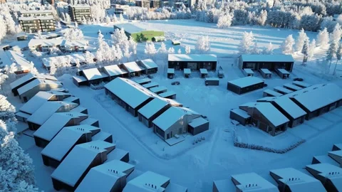 Aerial view of cold winter scenery in Kempele, Finland Stock-Footage 328084620