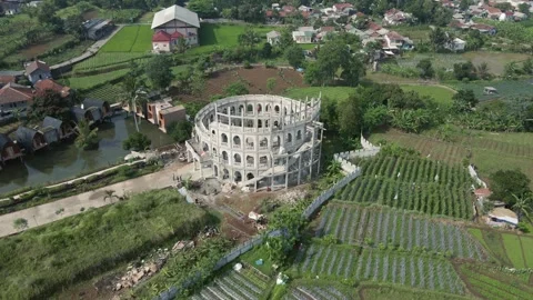 Aerial view of colloseum Stock Footage 291941294