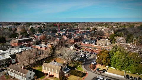 Aerial View of Colonial Williamsburg Stock Footage 325469507