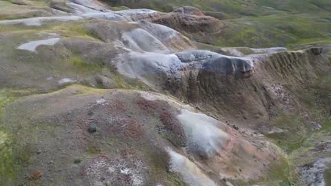 Aerial view of colored ravines Stock Footage 297594880